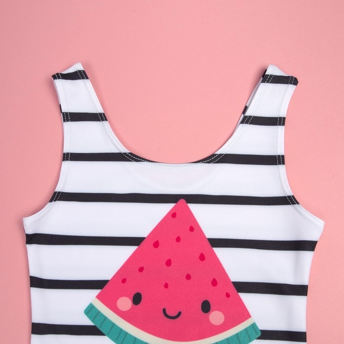 Купальник детский в полоску KAFTAN, рост 122-128 см, белый/черный Купальник детский в полоску KAFTAN, рост 122-128 см, белый/черный