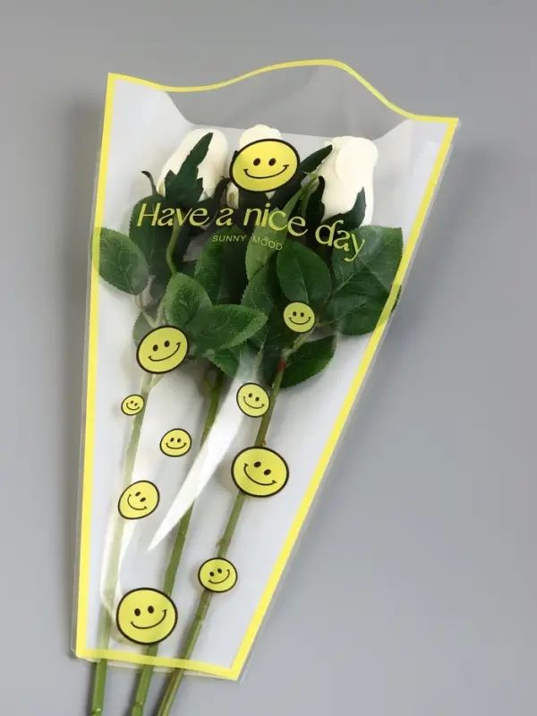 Пакет цветочный Конус, белый, 28&times;9&times;44 см&plusmn;1 см