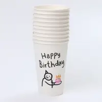 Стакан одноразовый бумажный &laquo;С днём рождения&raquo;, 400 мл