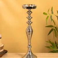 Подсвечник "Кубок" 13х13х43 см, алюминий, цв. серебро