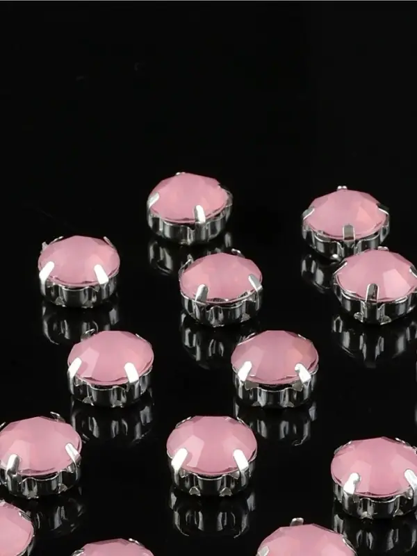 Стразы пришивные &laquo;Шатон&raquo;, круглые, в цапах, d=10 мм, 20 шт., розовые