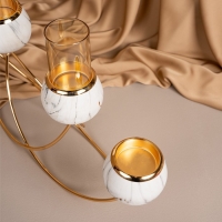 Подсвечник металл, стекло &laquo;Сплетение&raquo; на 4 свечи 47 х 10 х 28 см