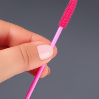 Щёточки для бровей и ресниц, силиконовые, набор - 50 шт, 10,5 см, цвет розовый Щёточки для бровей и ресниц, силиконовые, набор - 50 шт, 10,5 см, цвет розовый