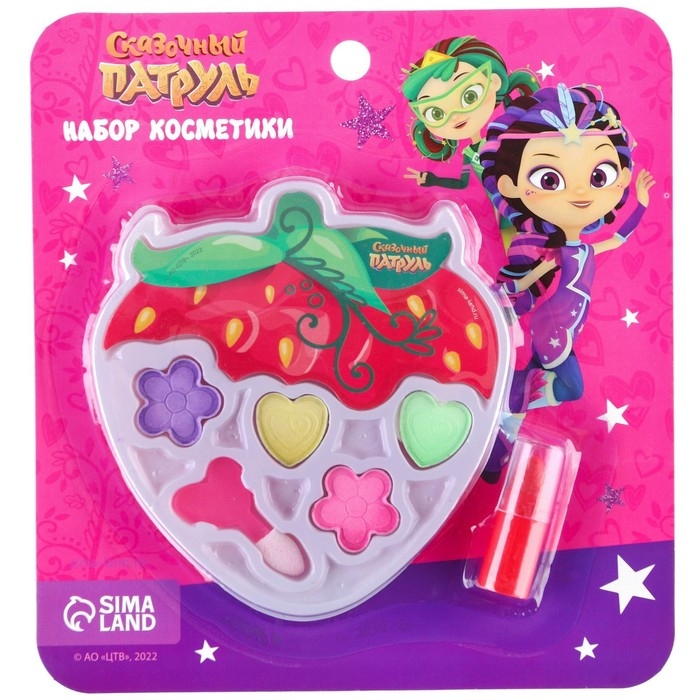 Набор косметики, тени 4 цвета, блеск для губ Набор косметики, тени 4 цвета, блеск для губ "Варя и Маша", Сказочный патруль
