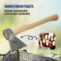 Топор кованый ТУНДРА, деревянное топорище Б2, покрыто морилкой "Орех", 800 г