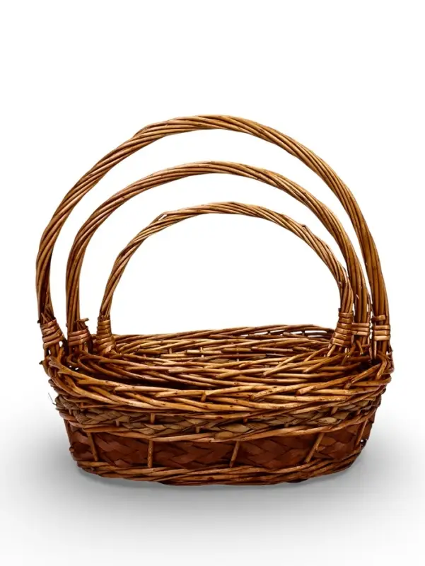 Набор корзин 3 шт Ротанг 31х26х12 26х22х11 23х18х9 см ручка h=25/23/21 см