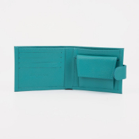 Кошелёк женский на кнопке, цвет бирюзовый