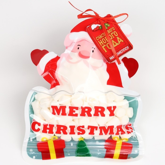 Новый год! Маршмеллоу в пакете с шильдиком &laquo;Счастливого нового года&raquo;, со вкусом пломбира, 40 г