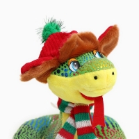 Мягкая игрушка &laquo;Змея&raquo;, в шапке ушанке и шарфе, 15 см