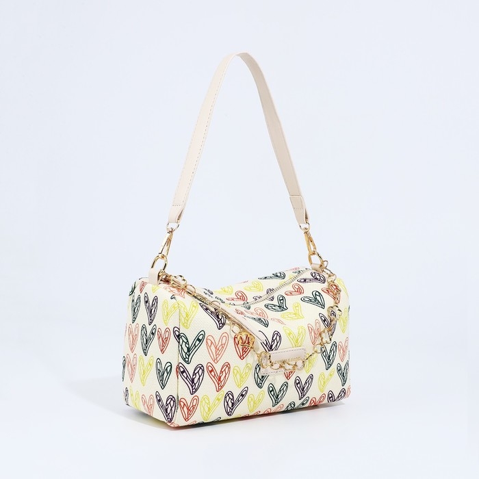 Сумка кросс-боди на молнии, цвет бежевый/разноцветный Сумка кросс-боди на молнии, цвет бежевый/разноцветный