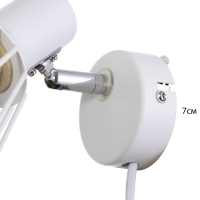 Бра с переключателем на проводе "Хлоя" Е14 40Вт белый 19х10х18см Бра с переключателем на проводе "Хлоя" Е14 40Вт белый 19х10х18см