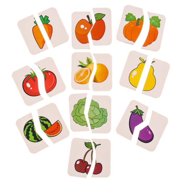 Картинки-половинки &laquo;Овощи-фрукты&raquo;