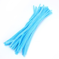 Проволока с ворсом для поделок и декора набор 50 шт., размер 1 шт. 30 &times; 0,6см, цввет светло-голубой
