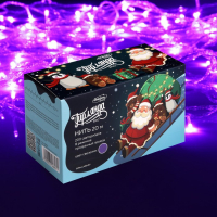 Гирлянда &laquo;Нить&raquo; 20 м, IP20, прозрачная нить, 200 LED, свечение фиолетовое, 8 режимов, 220 В