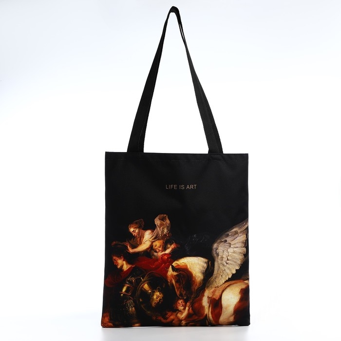 Сумка шопер Life is Art, 35х0.5х40 см, отд без молнии, без подклада, чёрная Сумка шопер Life is Art, 35х0.5х40 см, отд без молнии, без подклада, чёрная