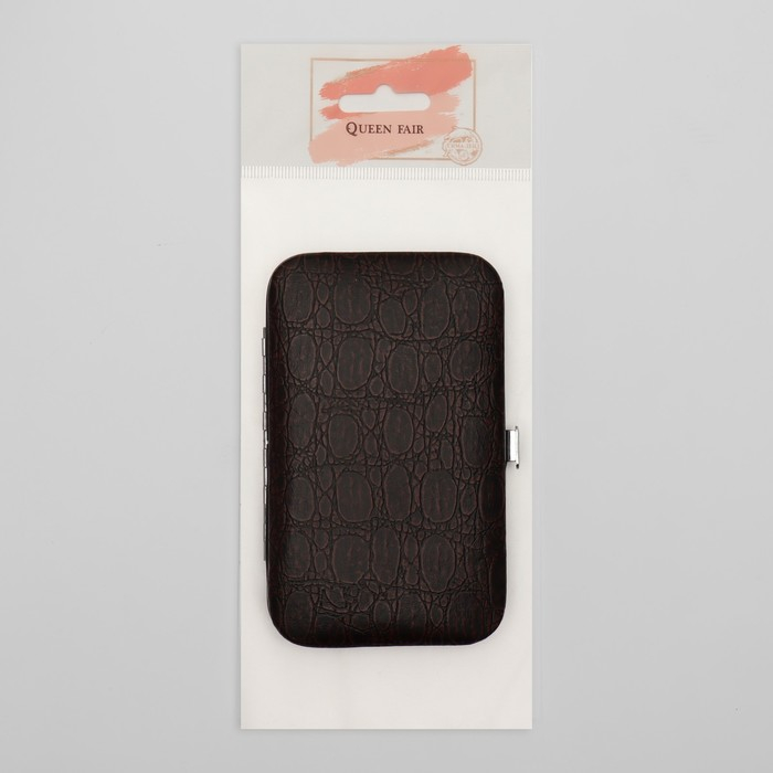 Набор маникюрный &laquo;Рептилия&raquo;, 8 предметов, в футляре, цвет коричневый