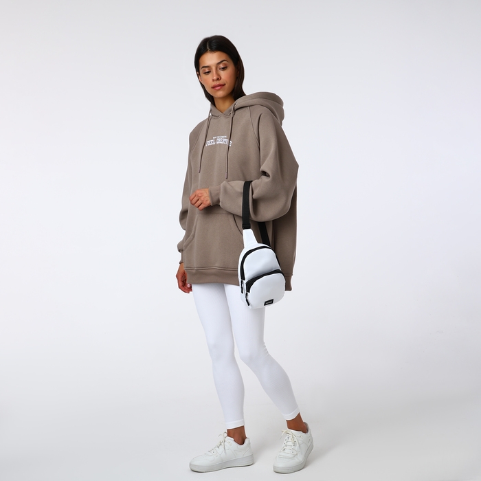 Сумка-слинг на молнии TEXTURA, наружный карман, цвет белый Сумка-слинг на молнии TEXTURA, наружный карман, цвет белый