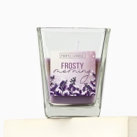 Свеча новогодняя &laquo;Морозное утро&raquo;, на Новый год, аромат лаванда, 6,8 х 8 см