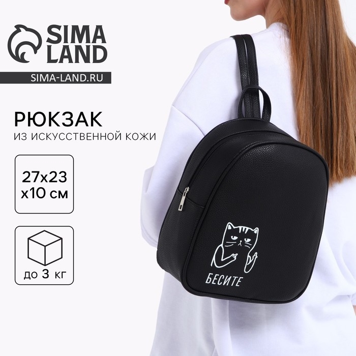 Рюкзак школьный из искусственной кожи &laquo;Бесите&raquo; 27х23х10 см