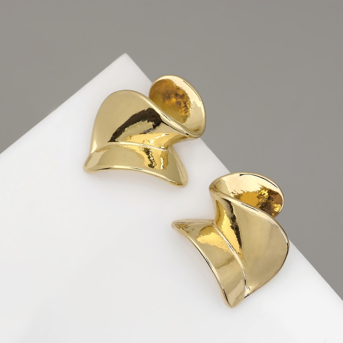 Серьги металл &laquo;Модерн&raquo; искажение мини, цвет золото