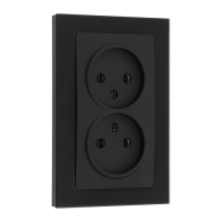 Розетка двухместная TOT Matte Glass, 10 А, скрытая, без з/к, стекло, черная Розетка двухместная TOT Matte Glass, 10 А, скрытая, без з/к, стекло, черная