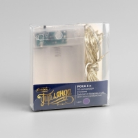 Гирлянда &laquo;Нить&raquo; 5 м роса, IP20, серебристая нить, 50 LED, 2 режима, батарейки AAх3 (нет в комплекте), свечение фиолетовое