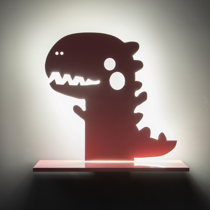 Бра Бра "Динозавр" LED 24Вт розовый 35х30 см