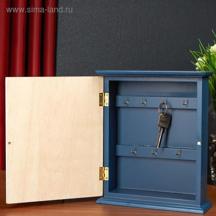 Ключница дерево 7 крючков Ключница дерево 7 крючков "Мрамор и золотой папоротник" 24х20х6,5 см