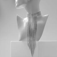 Чокер &laquo;Лёд&raquo; нити вниз, цвет белый в серебре, 26,5 см
