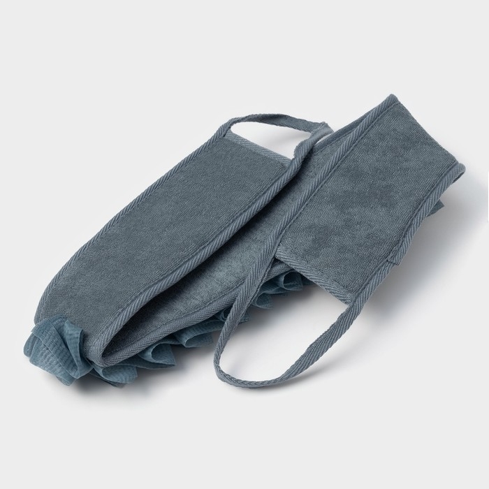 Мочалка для тела массажная Доляна &laquo;Афродита&raquo;, 69&times;8 см, цвет серый