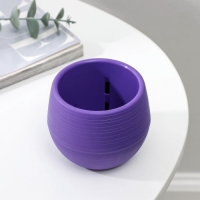 Горшок для цветов с поддоном &laquo;Япония&raquo;, 125 мл, d=8 см, h=6,5 см, цвет фиолетовый
