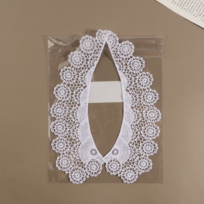 Воротник пришивной, гипюровый, 22 &times; 6,5 см, цвет белый