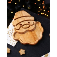 Менажница Adelica &laquo;Новогодний Дед Мороз&raquo;, 28&times;22&times;1,8 см, пропитана маслом, берёза