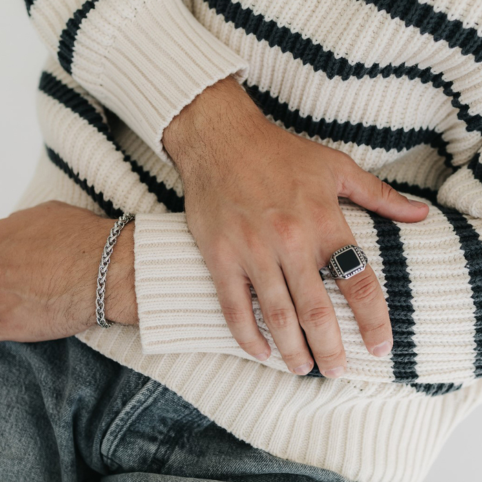 Браслет мужской &laquo;Стальной&raquo; утолщённая цепь, цвет серебро, 20,5 см