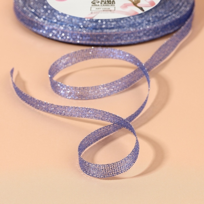 Лента парчовая, 6 мм, 23 ± 1 м, цвет синий №037 Лента парчовая, 6 мм, 23 ± 1 м, цвет синий №037