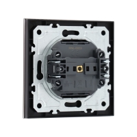 Розетка одноместная TOT Glossy Glass, 10 А, скрытая, без з/к, стекло, черная Розетка одноместная TOT Glossy Glass, 10 А, скрытая, без з/к, стекло, черная