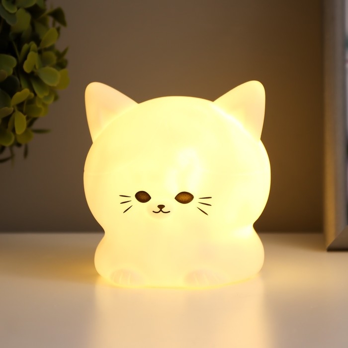 Ночник Ночник "Котенок" LED белый 9,5х10х10 см