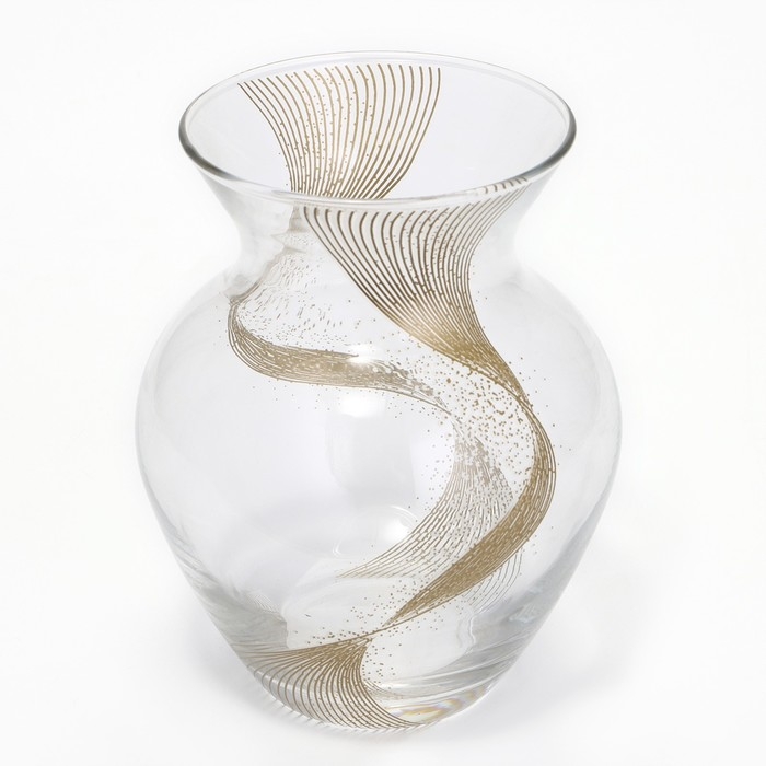 Ваза для цветов &laquo;Линия&raquo; стеклянная, прозрачная, 14,4 см, 700 мл.