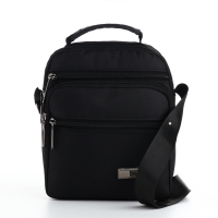 Сумка мужская на молниях, 3 наружных кармана, цвет чёрный Сумка мужская на молниях, 3 наружных кармана, цвет чёрный