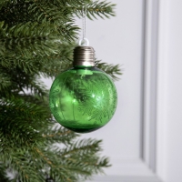 Ёлочный шар &laquo;Снежинка&raquo;, батарейки, 1 LED, свечение тёплое белое