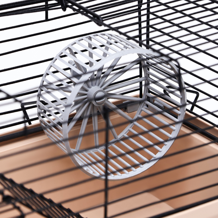 Клетка-мини для грызунов Клетка-мини для грызунов "Пижон" №2, укомплектованная, 27 х 15 х 16 см, бежевая