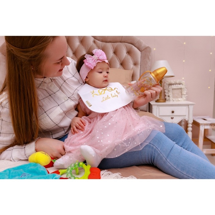 Нагрудник/слюнявчик для кормления &laquo;Little lady&raquo; на кнопке