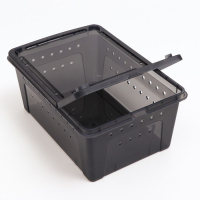 Переноска - отсадник для рептилий, 26 х 17,5 х 11,5 см, черная Переноска - отсадник для рептилий, 26 х 17,5 х 11,5 см, черная