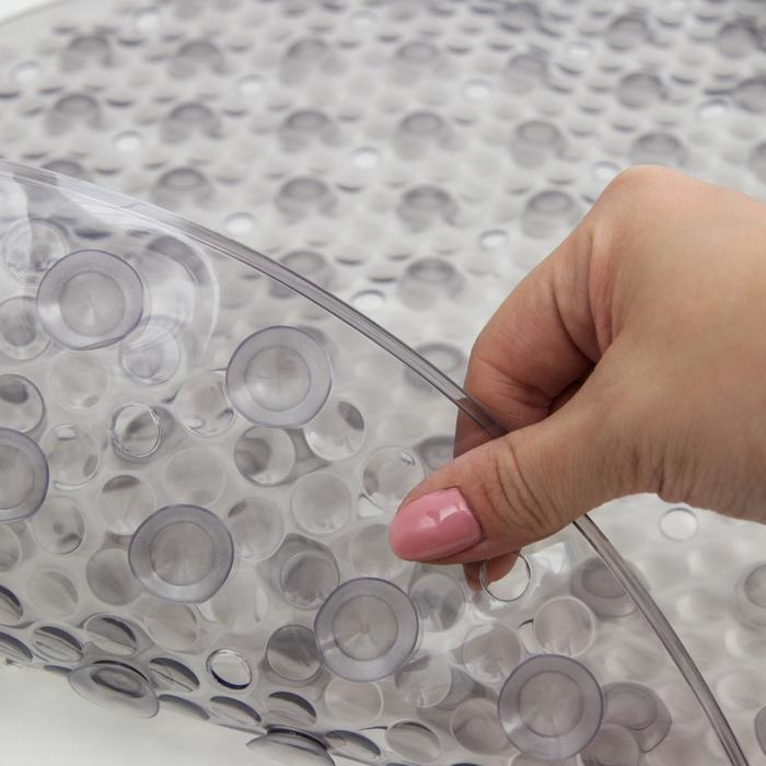 Набор для ванной SAVANNA &laquo;Селест&raquo;: штора 180&times;180 см, ковёр 38&times;69 см, цвет серый