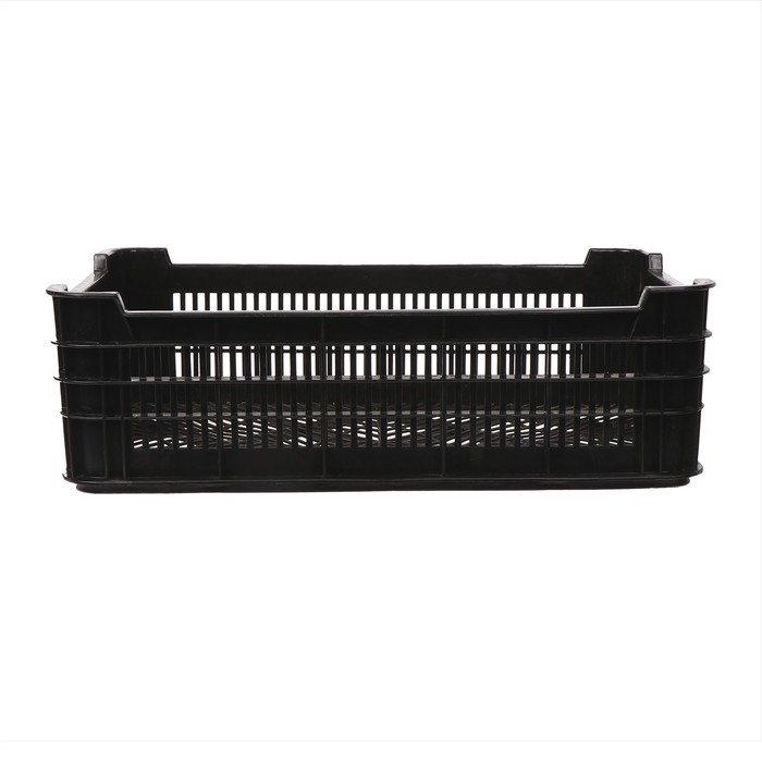 Ящик универсальный, пластиковый, 52 &times; 32 &times; 16 см, на 30 кг, чёрный, МИКС