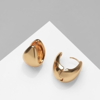 Серьги металл &laquo;Капля&raquo; объемная, цвет золото