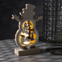 Светодиодная фигура «Снеговичок» 12 × 23 × 5 см, дерево, батарейки АААх2 (не в комплекте), свечение тёплое белое Светодиодная фигура «Снеговичок» 12 × 23 × 5 см, дерево, батарейки АААх2 (не в комплекте), свечение тёплое белое