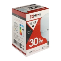 Лампа светодиодная IN HOME LED-HP-PRO, 30 Вт, 230 В, Е27, 4000 К, 2700 Лм Лампа светодиодная IN HOME LED-HP-PRO, 30 Вт, 230 В, Е27, 4000 К, 2700 Лм