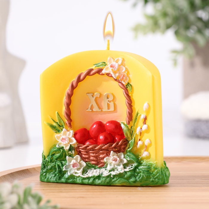 Свеча пасхальная фигурная Свеча пасхальная фигурная "Праздничная", 9,5х9,5 см, 160 гр, микс