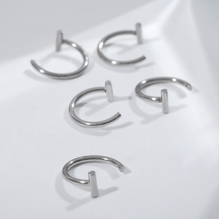 Пирсинг в губу (фейк) Пирсинг в губу (фейк) "Кольцо", набор 5 шт, d=8 мм, цвет серебро